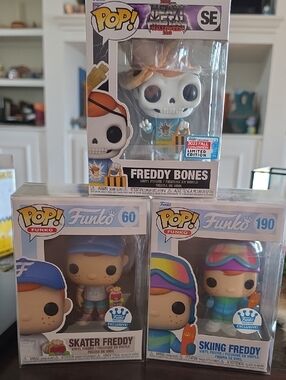 Funko Freddy Bones & Rainbow-Accented Skater and Skiing Freddy Vinyl Figures